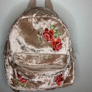 Velvet pink mini backpack